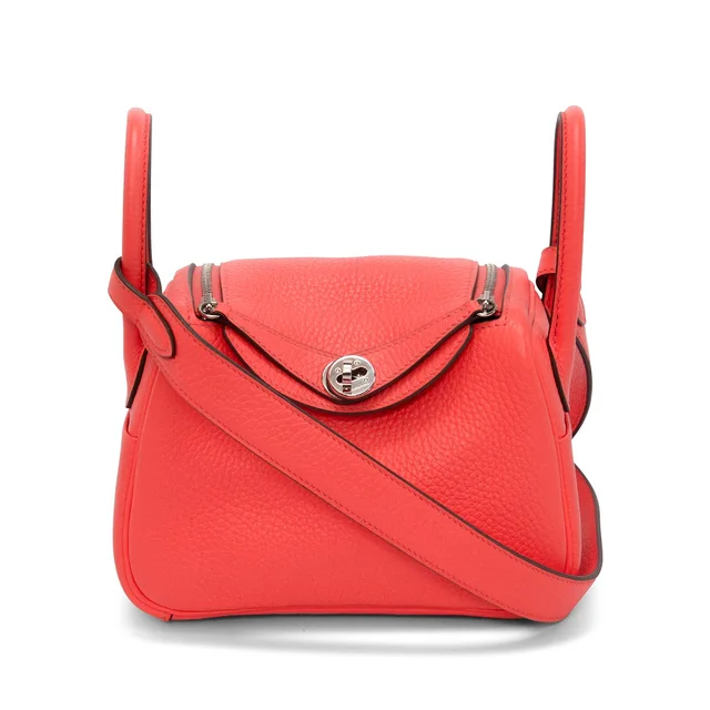 Hermès Clemence Mini Lindy 20 in Rose Texas Clemence leather from Blue Spinach