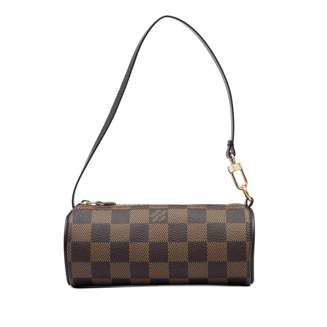 Brown Louis Vuitton Damier Ebene Papillon Pochette Handbag in Brown Canvas from Designer Revival