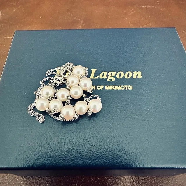 Mikimoto 14k White Gold Pearl Station Necklace in white from Poshmark