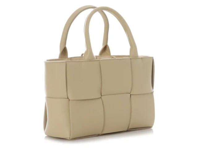 Bottega Veneta Mini Beige Maxi Intrecciato Arco Tote in Beige Woven leather from Ann's Fabulous Finds, photo 6 of 10