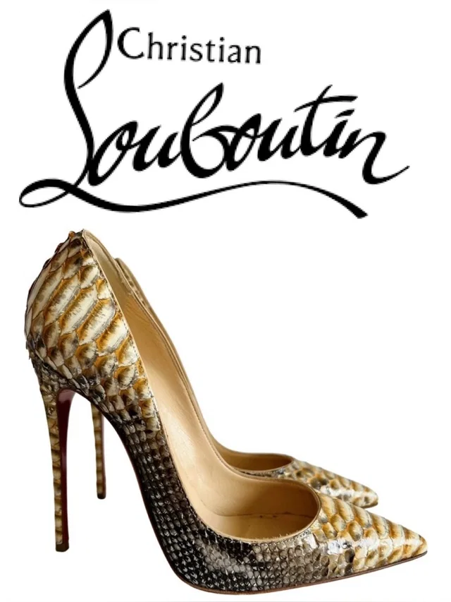 Christian Louboutin So Kate Python Heels 37,5 in silver|gold|gray Python from Poshmark