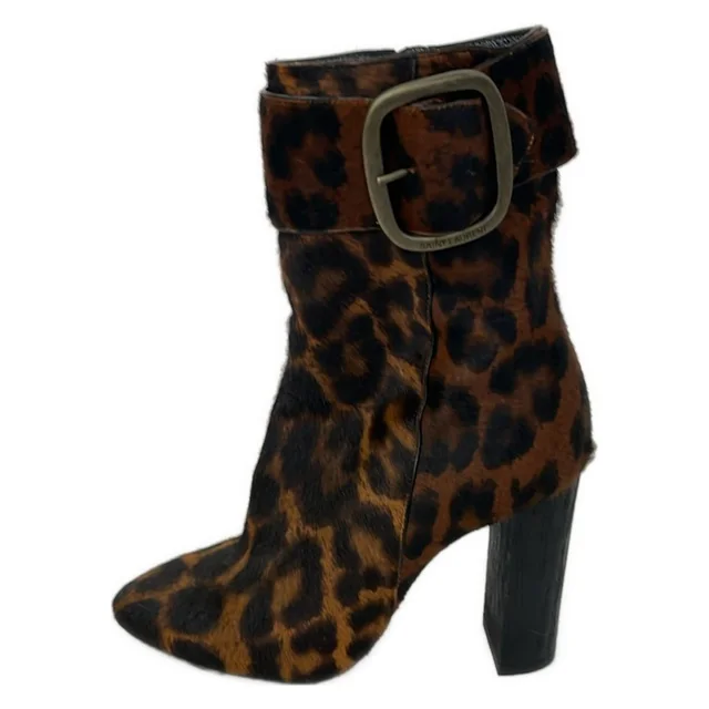 Saint Laurent Short Boots Brown Leopard Print 36.5 in Brown from The Reluxe