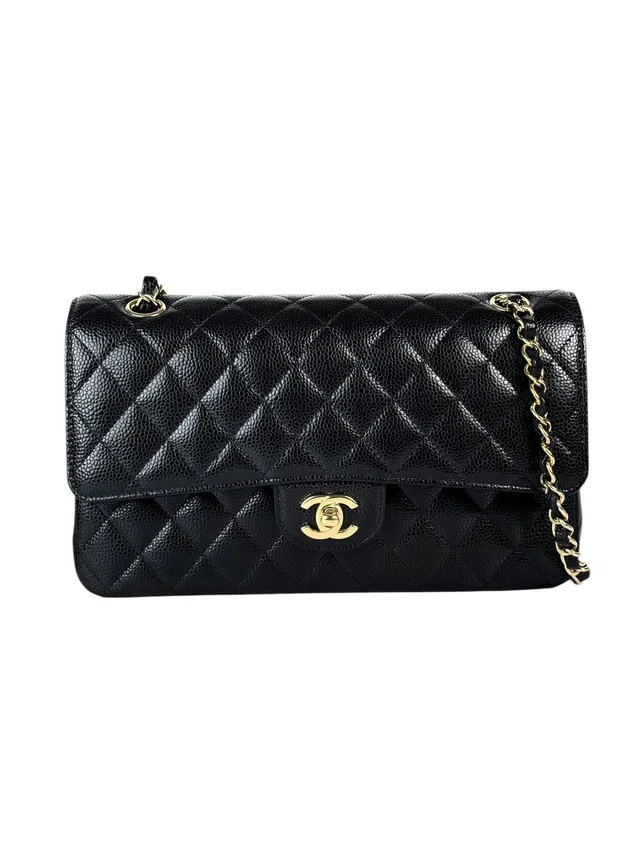 Chanel Black Classic Flap Medium Bag - Full Set in Black from Luxury Promise