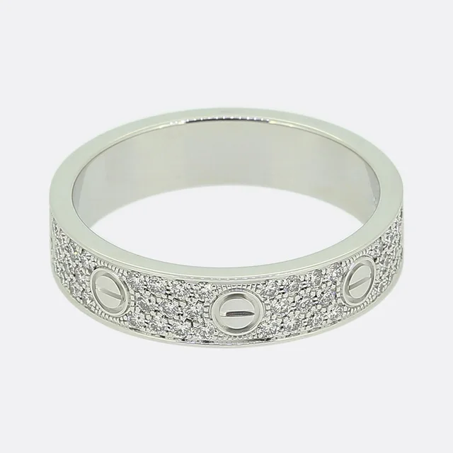 Cartier Paved Diamond Small LOVE Ring Size O (55) from The Vintage Jeweller