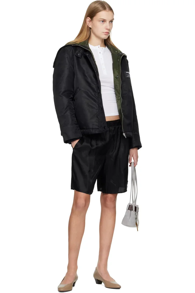 HommeGirls Black Nylon Bomber Jacket, photo 4 of 4 from SSENSE