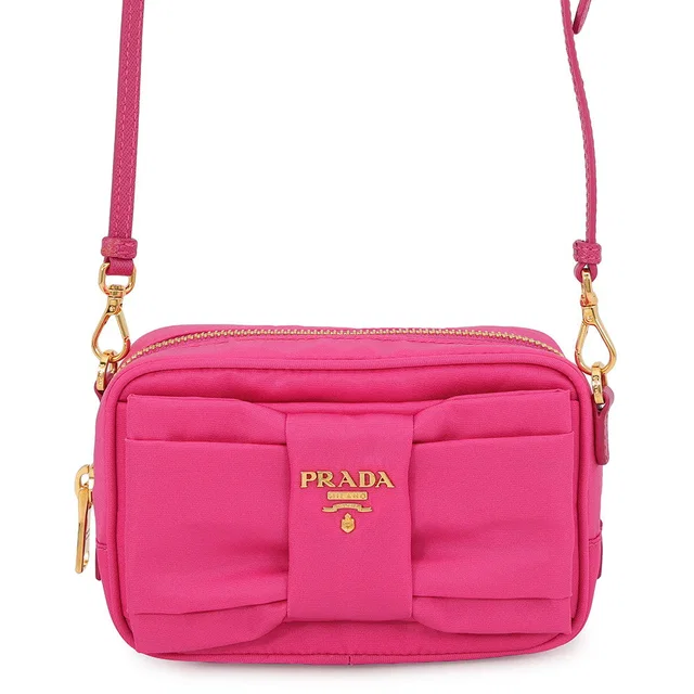 Prada Ribbon Shoulder Bag Fuchsia1N1727 Nylon Leather in Nylon from GALLERY RARE