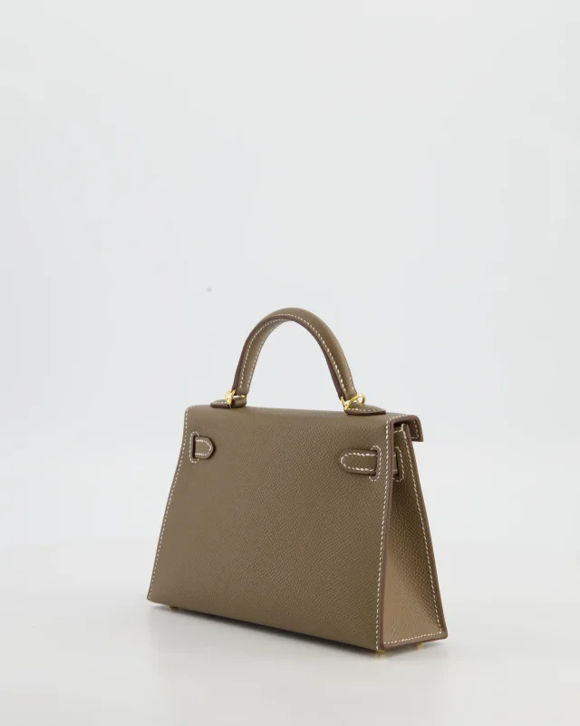 HOT* Hermès Mini Kelly II 20 Bag in Taupe Epsom leather from Sellier, photo 6 of 24