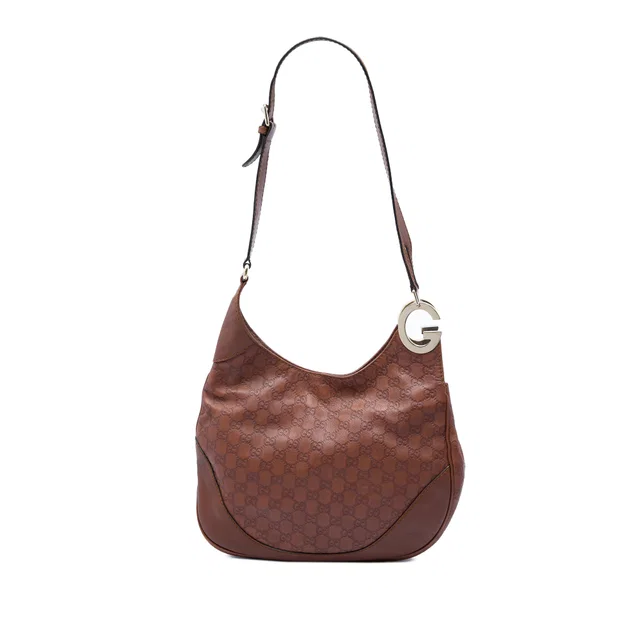Brown Gucci Guccissima Charlotte Crossbody Shoulder Bag in Brown Leather from Designer Revival