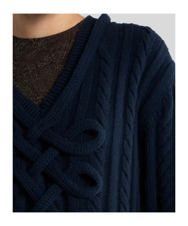Etro ribbed wool-blend sweater with woven detailing, photo 4 of 4 from SENSER