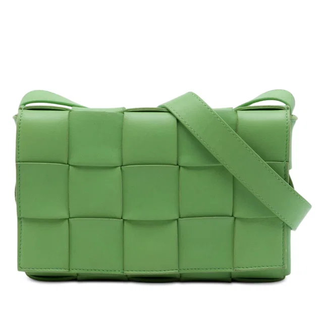 Green Bottega Veneta Nappa Intrecciato Cassette Crossbody in Green Nappa leather from Designer Revival