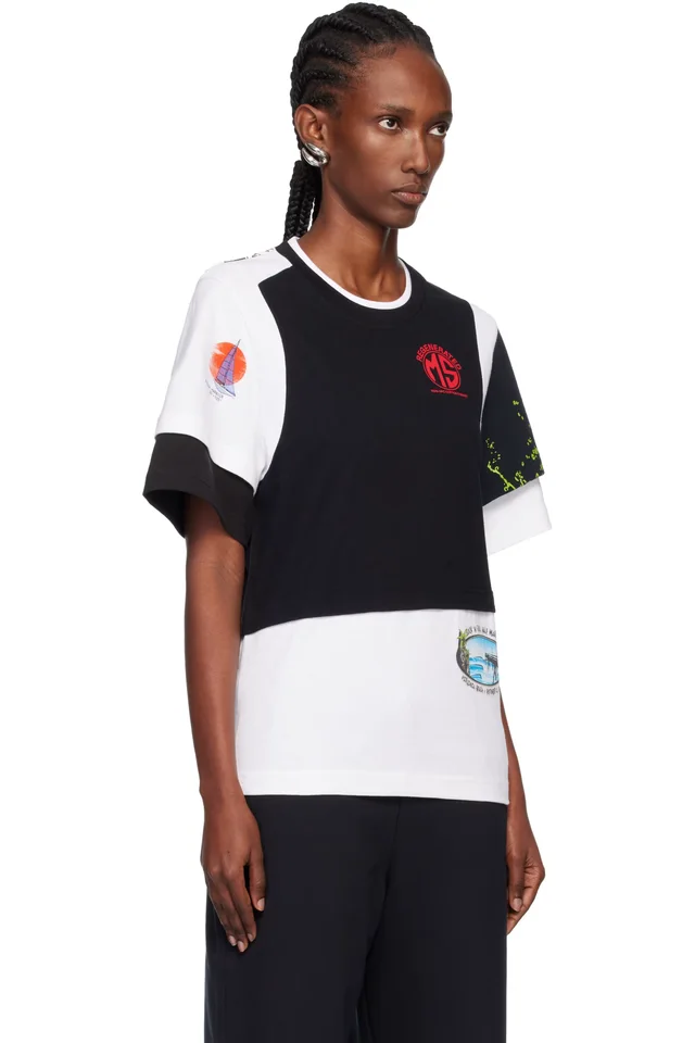 Marine Serre Regenerated Graphic Jersey Layered T-shirt, photo 2 of 4 from SSENSE
