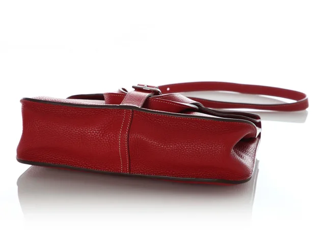 Hermès Clémence Halzan 31 in Red Clemence leather from Ann's Fabulous Finds, photo 6 of 10