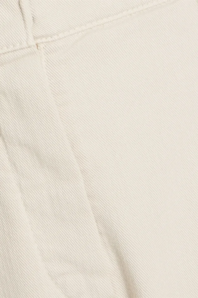 Brunello Cucinelli High-Rise Wide-Leg Cotton-Blend Jeans in Ecru, photo 4 of 4 from THE OUTNET