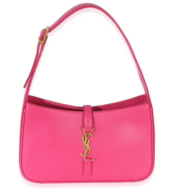 Saint Laurent Pink Smooth Calfskin Le 5 7 Small Hobo Leather Handbag in Pink Calfskin from HEWI