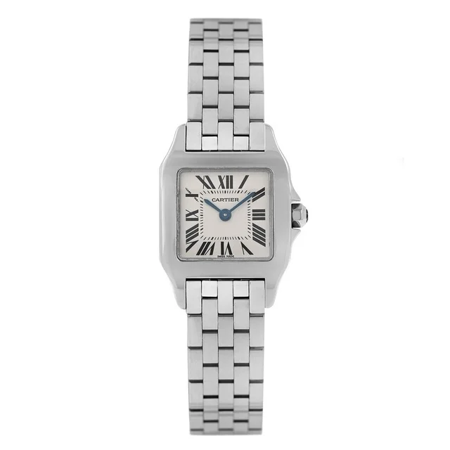 Cartier Santos Demoiselle White Dial Ladies Watch W25064Z5 in silver|blue|gray|white from Jomashop.com