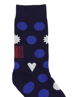 Charles Jeffrey LOVERBOY Graphic Pattern Socks in 75% Cotton, 20% Polyester, 5% Elastane, photo 2 of 3 from LUISAVIAROMA