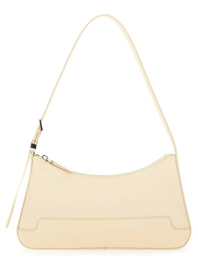 Marni Calf Leather Shoulder Bag — Beige in Beige Calfskin from HEWI