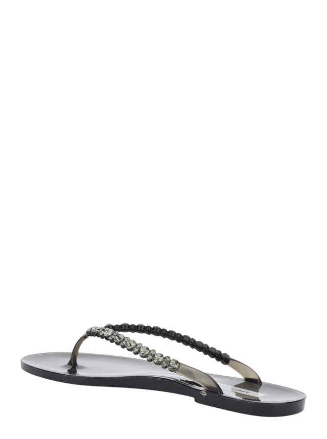 MENGHI 'BERTA' Black Sandals with Flip-Flop Design and Bead Details in PVC Women in Black, photo 5 of 8 from Gaudenzi Boutique