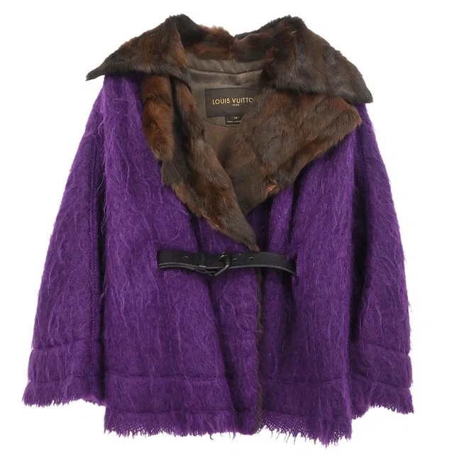 Louis Vuitton Squirrel Fur Poncho #34 in Nylon from AMORE Vintage Tokyo