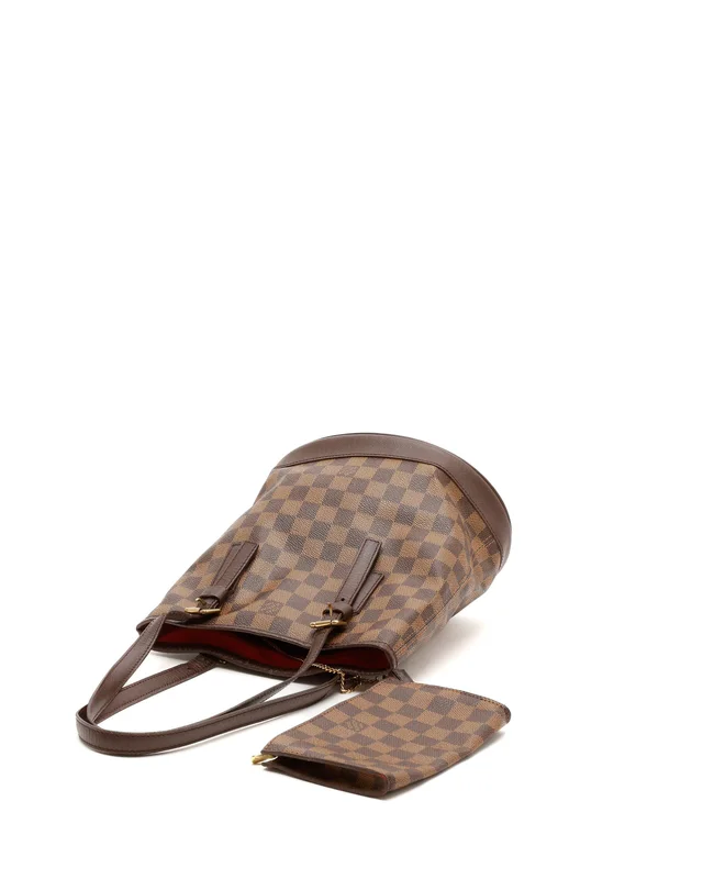 Louis Vuitton Damier Ebene Marais Bucket Bag in Brown Canvas from A Retro Tale, photo 5 of 9