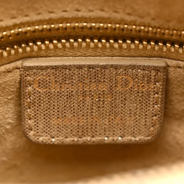 Metallic Nylon Cannage Medium Lady Dior Gold in Gold Nylon from FASHIONPHILE, photo 6 of 12