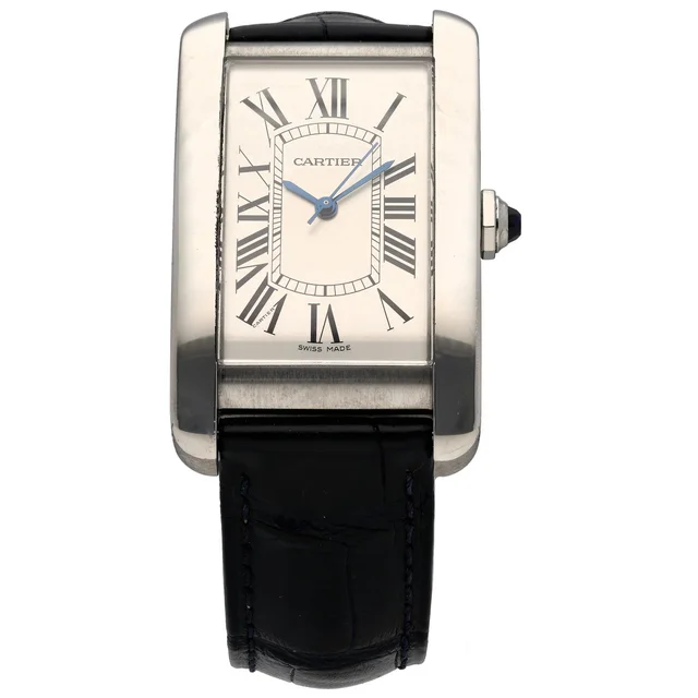 Cartier Tank Americaine WSTA0018 26.5mm Stainless Steel Watch in Leather from H&T