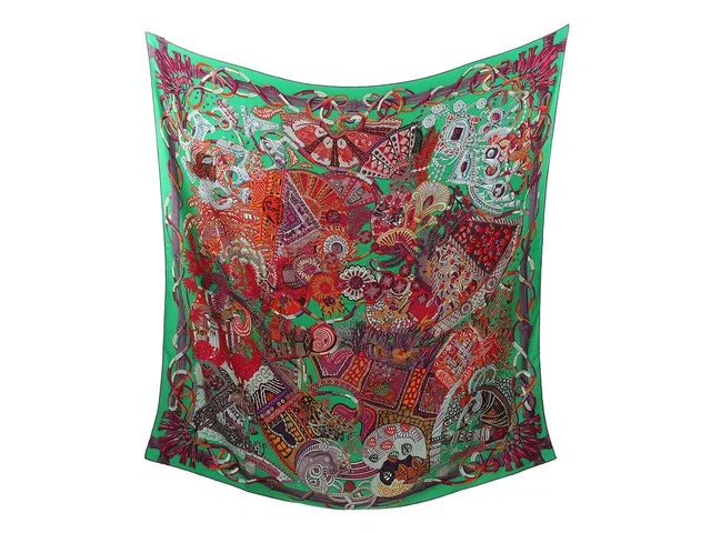 Hermès Au Fil du Carré Cashmere Silk Shawl 140cm in Silk from Ann's Fabulous Finds