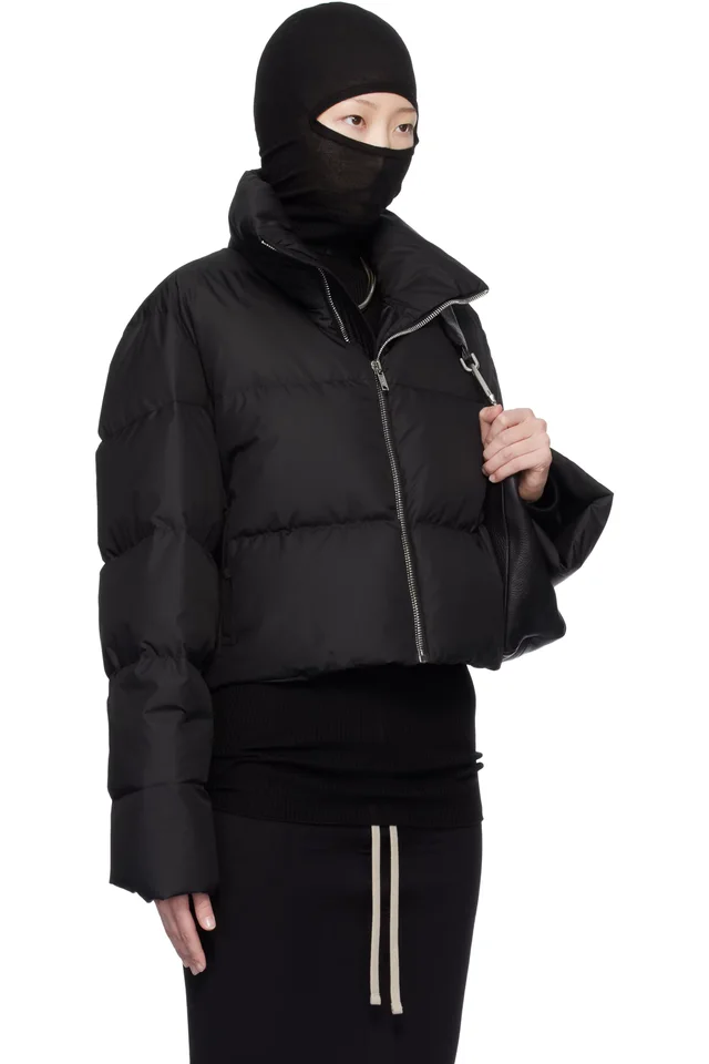 Moncler + Rick Owens Black Cropped Cyclopic Down Jacket, photo 2 of 5 from SSENSE