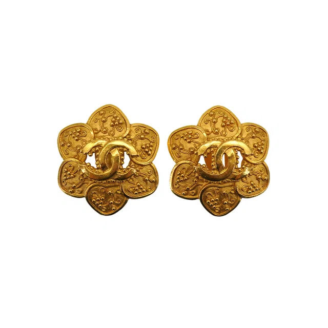 Chanel Vintage Earrings Cocomark Flower Accessory 96A from Luxury Promise