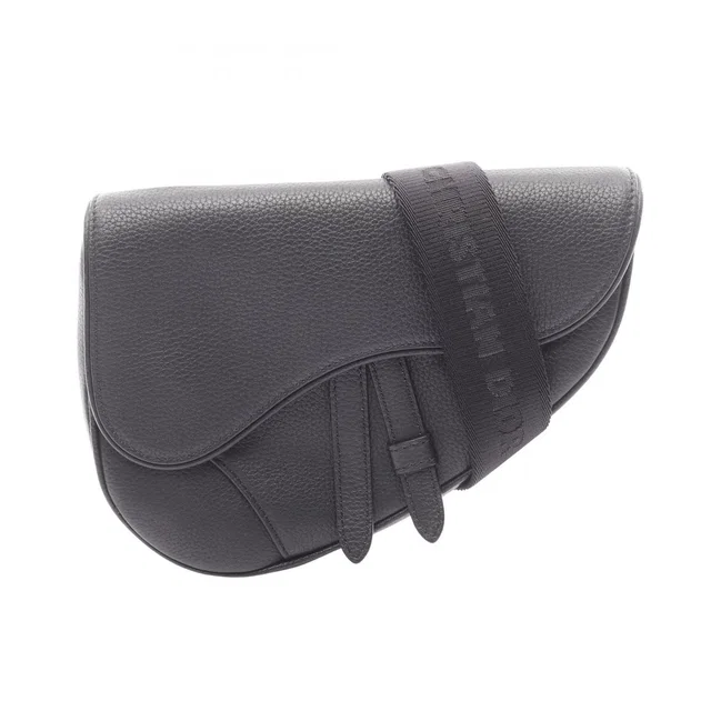 Dior Shoulder Bag Saddle Black Leather in Black Leather from The Reluxe