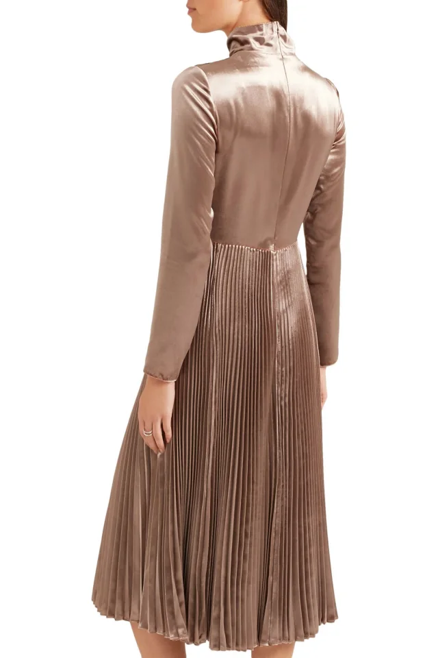 Valentino Garavani Pleated Velvet Turtleneck Midi Dress, photo 4 of 7 from THE OUTNET