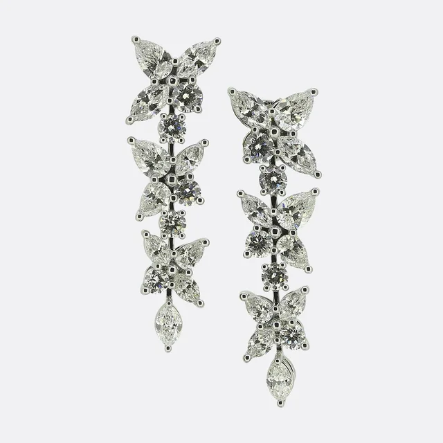 Tiffany & Co. Mixed Diamond Cluster Victoria Drop Earrings from The Vintage Jeweller