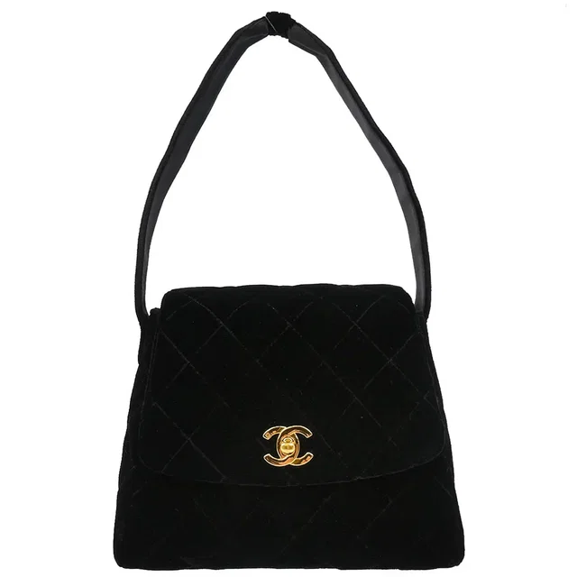 Chanel 1996-1997 Black Velvet Handbag in Black Velvet from AMORE Vintage Tokyo