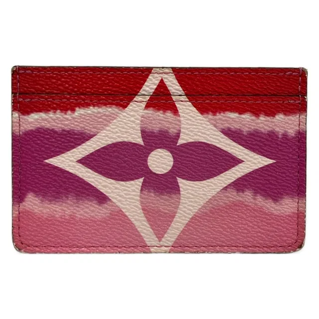 Card Case LV Escale Porte Cartes Simple Rouge in Red Coated canvas from The Reluxe
