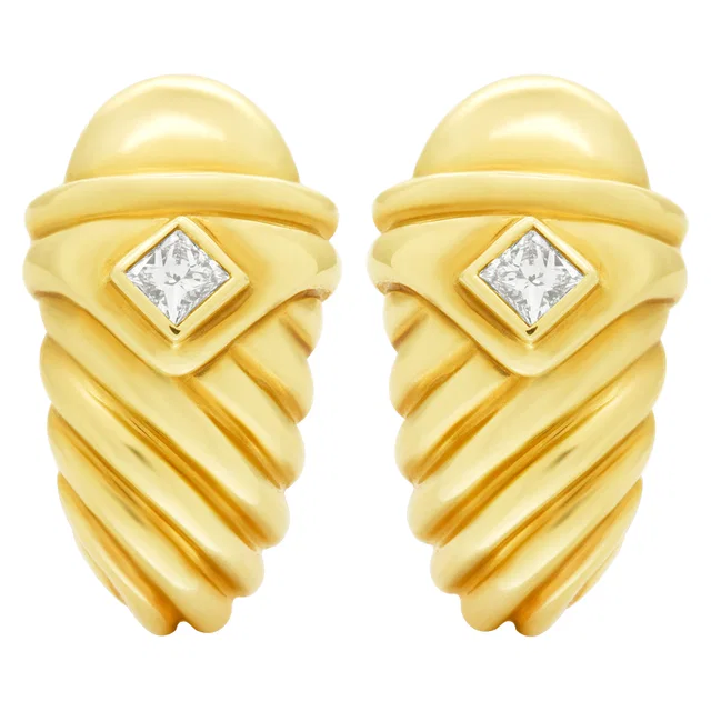 David Yurman Shrimp earrings in 14k gold with diamond accents in Gold Yellow Gold from Gray And Sons