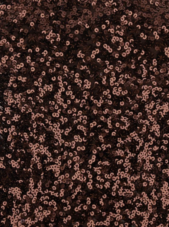 Rotate Dress with U-Neck and All-Over Applied Sequins in Brown for Women in Brown, photo 5 of 6 from Gaudenzi Boutique