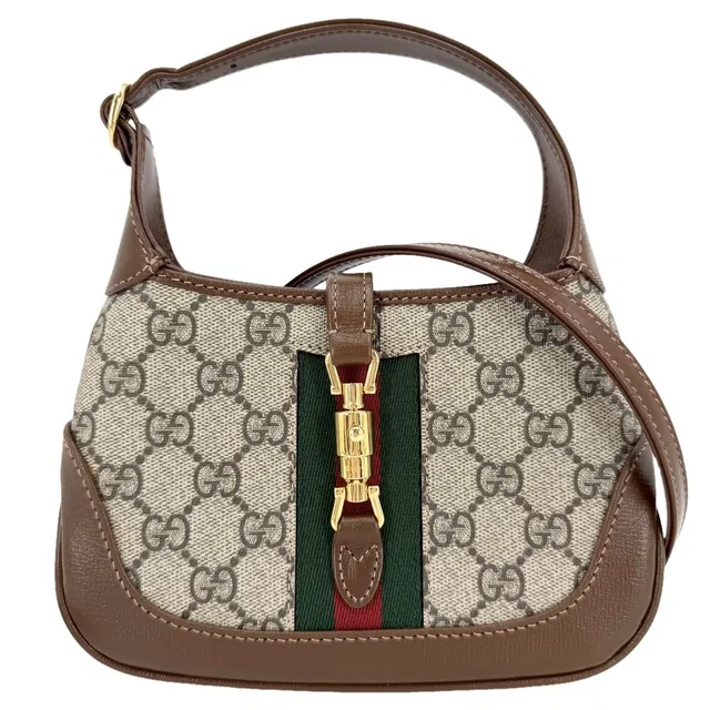 Gucci 2-Way Jackie 1961 Mini Hobo Shoulder Bag Crossbody Sherry Line GG Supreme in Canvas from The Reluxe
