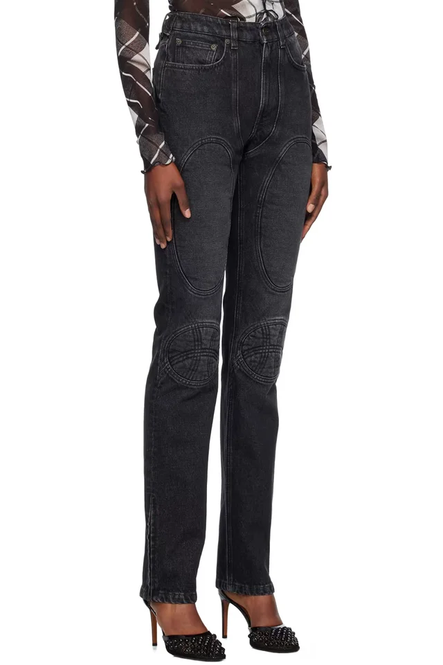 Jean Paul Gaultier Black Lace-Up Jeans, photo 2 of 4 from SSENSE