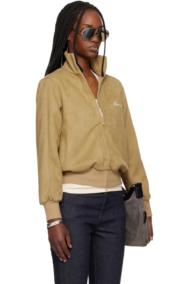Fear of God ESSENTIALS Tan Signature Vintage Fit Track Jacket, photo 2 of 4 from SSENSE