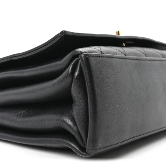 Chanel Stitched Large Flap Black in Black Calfskin from FASHIONPHILE, photo 9 of 10