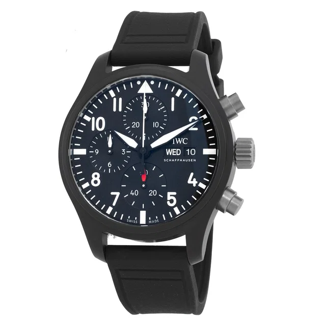 IWC Pilot's Top Gun Chronograph Automatic Black Dial Mens Watch IW389401 in black Ceramic from Jomashop.com