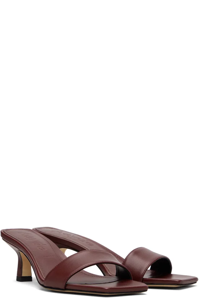 Aeyde Burgundy Gilly Heeled Sandals, photo 4 of 4 from SSENSE