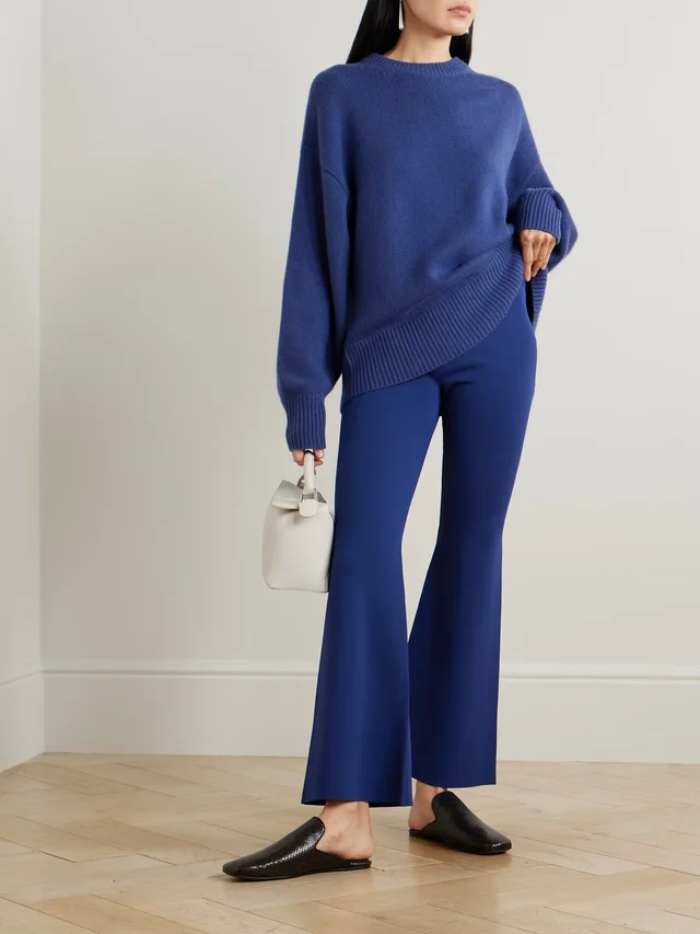 STELLA MCCARTNEY Cropped stretch-knit flared pants in Blue, photo 2 of 2 from NET-A-PORTER (Canada)