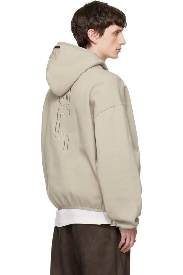 Fear of God ESSENTIALS Gray Active Trace Modern Fleece Hoodie, photo 3 of 4 from SSENSE