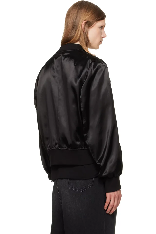 JKEEFER Black Hampton Varsity Jacket, photo 3 of 4 from SSENSE