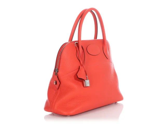 Hermès Rouge Pivoine Clémence Bolide 31 in Red Clemence leather from Ann's Fabulous Finds, photo 2 of 4