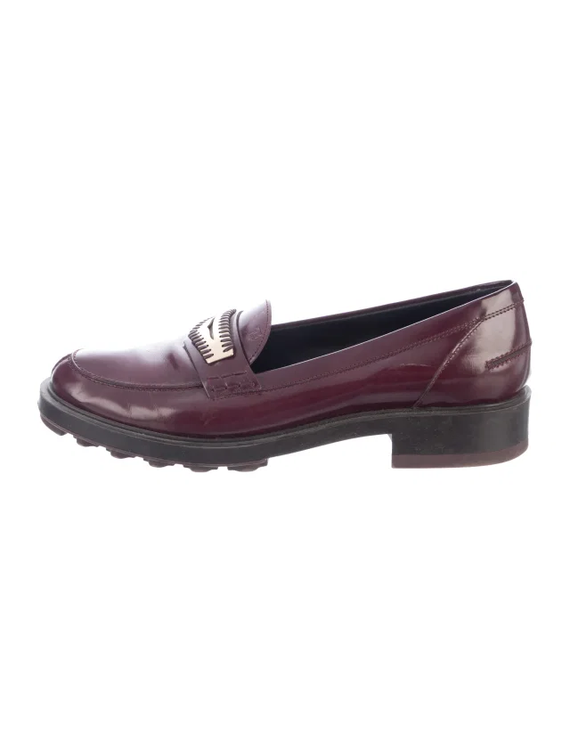 Tod's Patent Leather Loafers in purple Patent leather from The RealReal