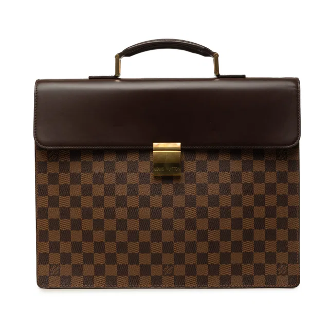 Brown Louis Vuitton Damier Ebene Altona PM Business Bag in Brown Canvas from Designer Revival