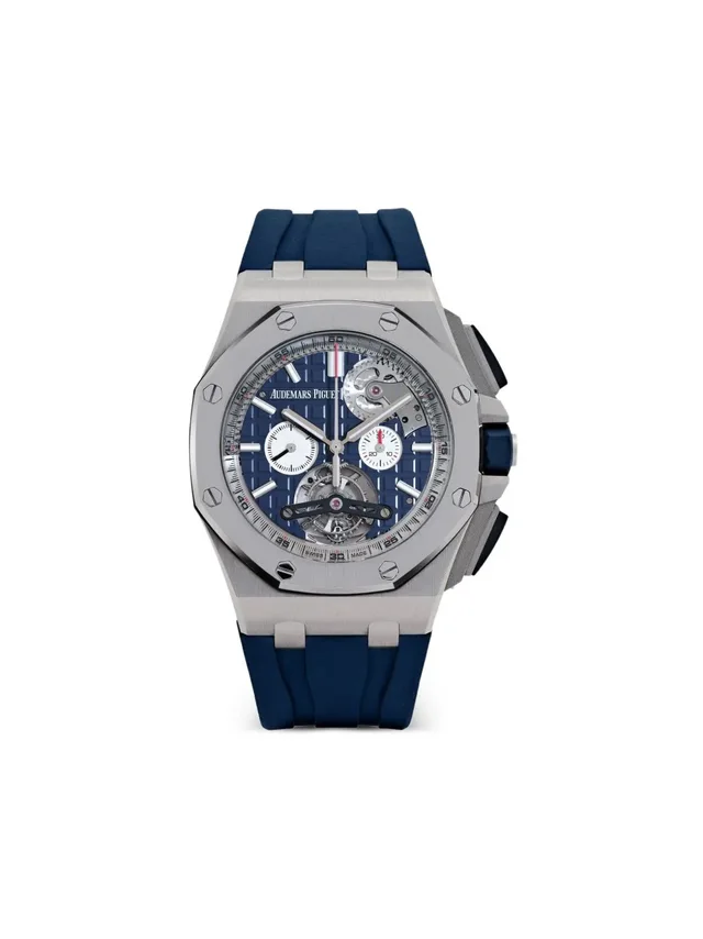 Audemars Piguet pre-owned 2017 Royal Oak Offshore 44mm - unisex - stainless steel/Rubber/Sapphire Crystal -… in blue from Farfetch