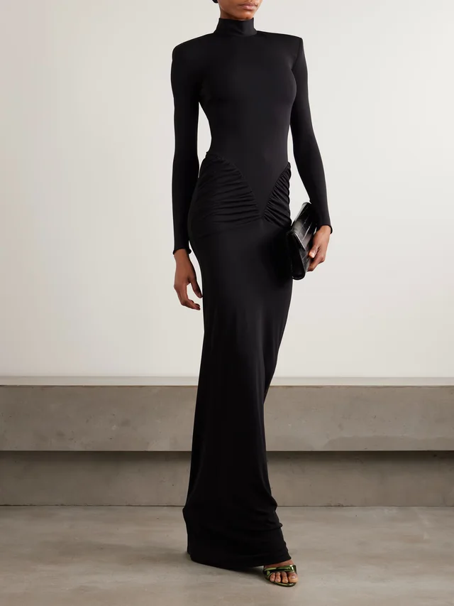 ILKYAZ OZEL Darja draped stretch-jersey gown in Black, photo 2 of 2 from NET-A-PORTER (Canada)